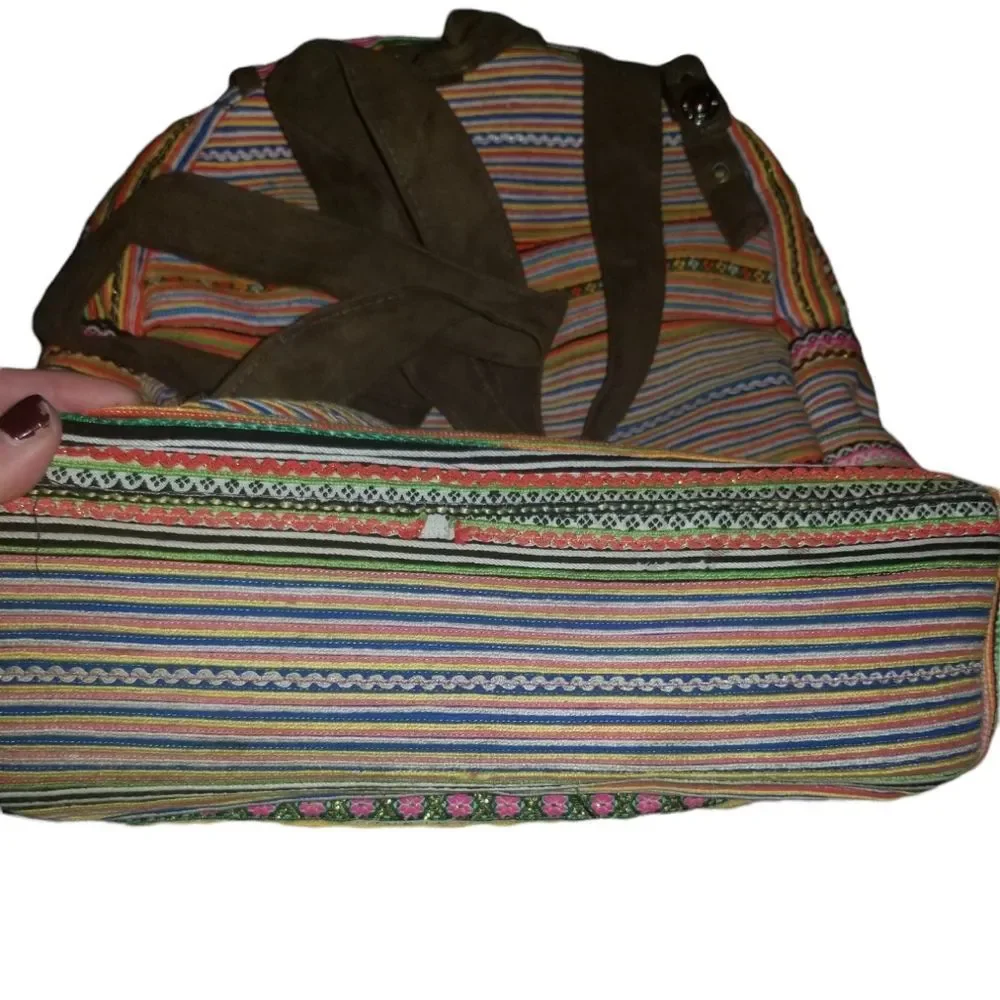 Boho💜Fold Over Backpack  - Picture 3 of 7